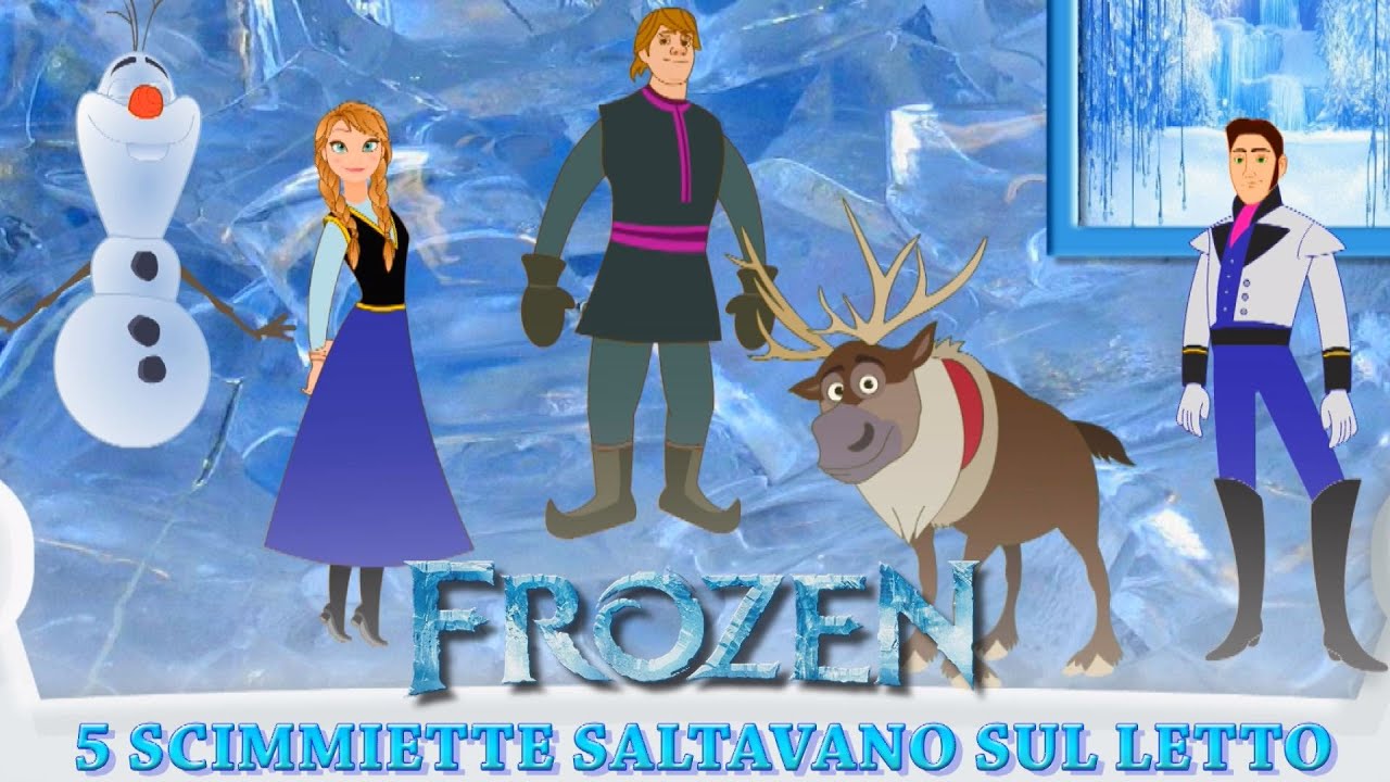 Frozen in Italiano Cinque Scimmiette saltavano sul letto - Canzoni per Bambini Frozen