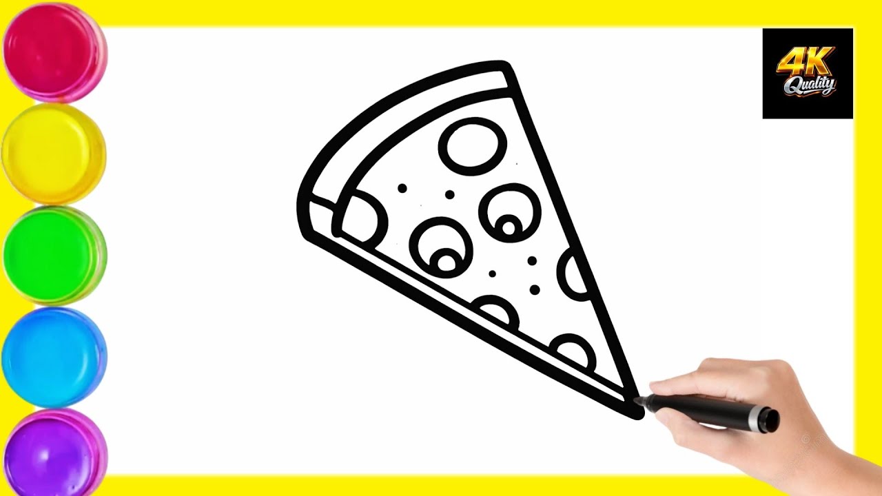 “Pizza drawing for Beginners | Easy Step by Step” | By Marker Art YT | Day #40