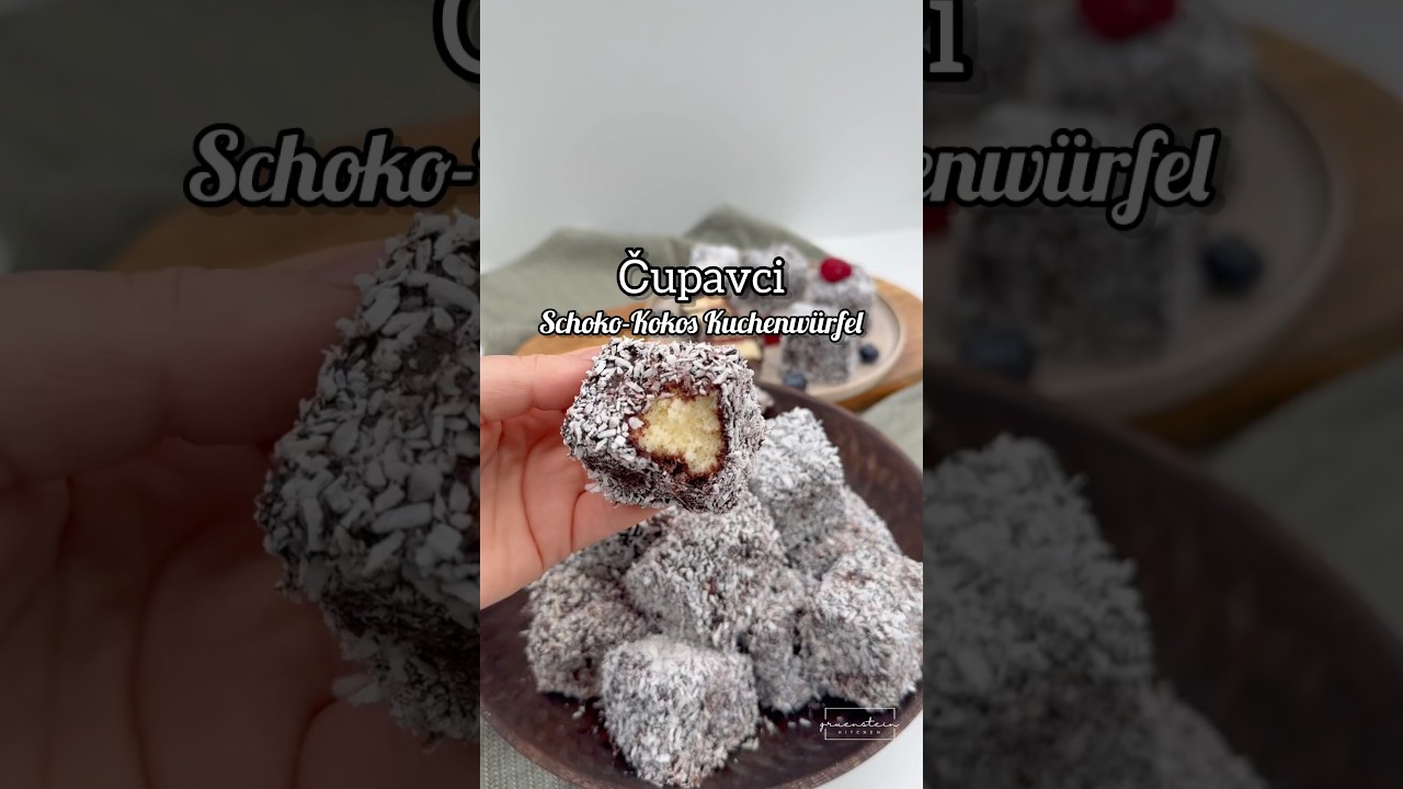 Čupavci - Schoko-Kokos Kuchenw&uuml;rfel aus dem Balkan #kuchen #kokosnuss #food #foodie #silvester #kek