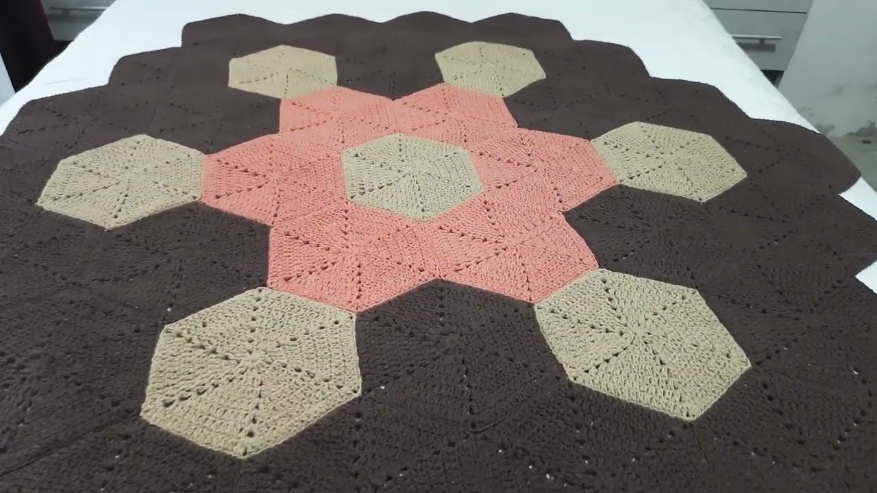 Vlog: Tapete hexagonal #crochet #encomenda 