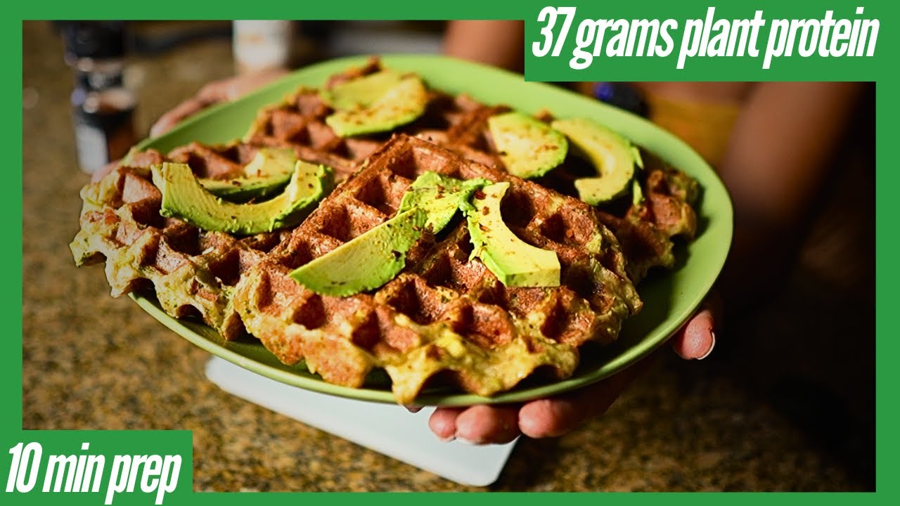 FAST High Protein Savory Vegan Waffles (10 min prep)