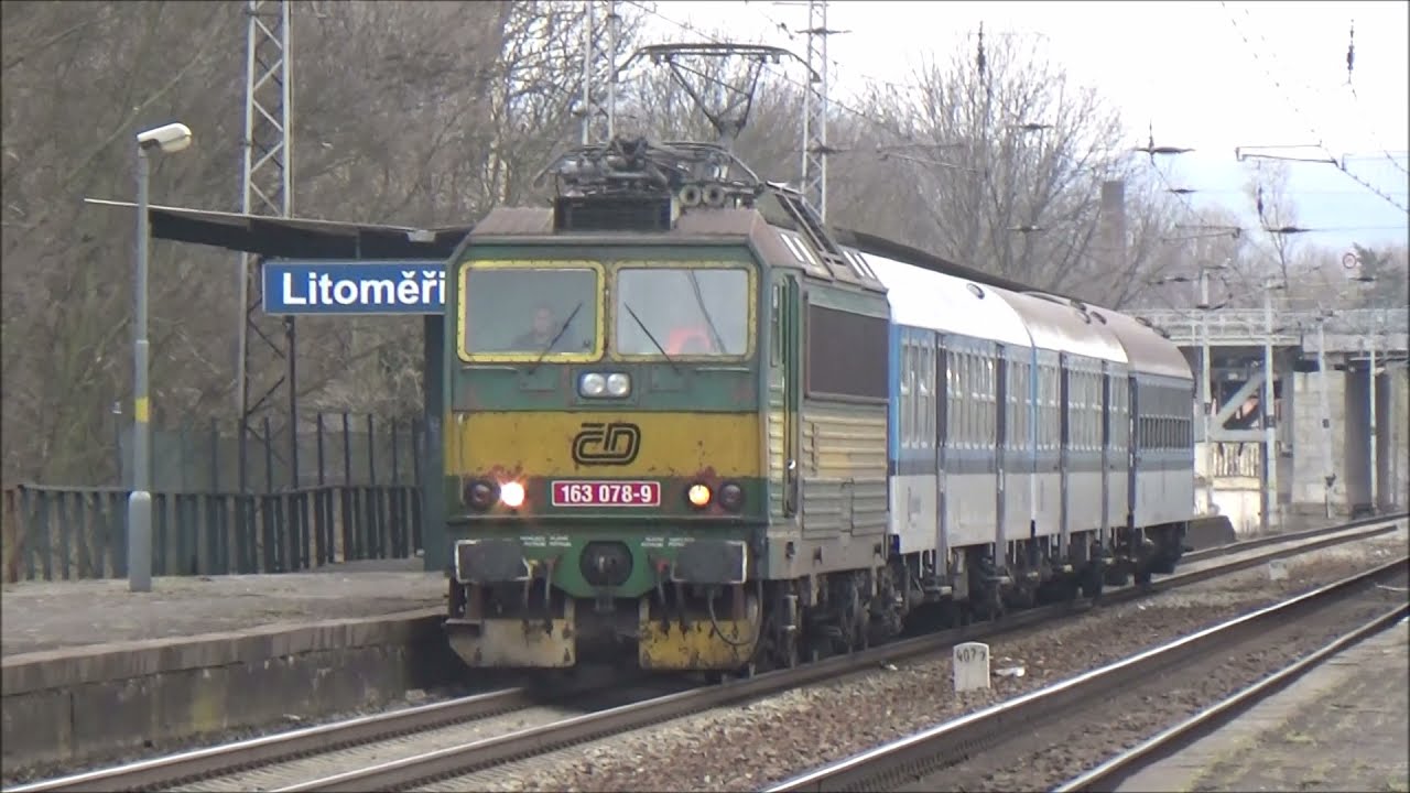 Zelený Peršing 163.078 ve stanici Litoměřice-město 15.4.2021