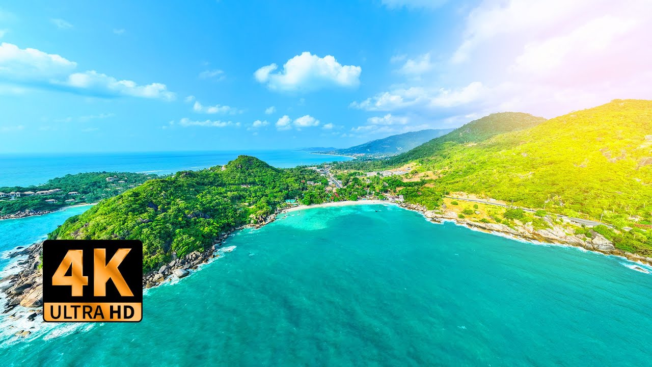 Relaxing Music & Tropical Nature Koh Samui Tropical Paradise. 4K