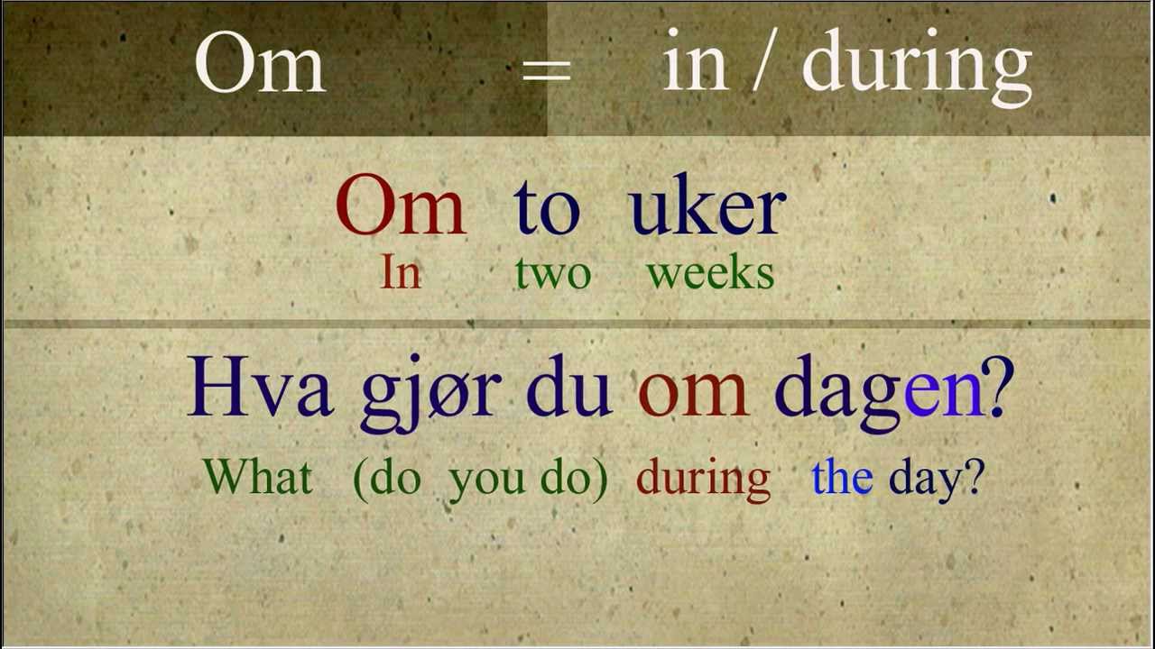 Norwegian words with more than one meaning ( OM )
