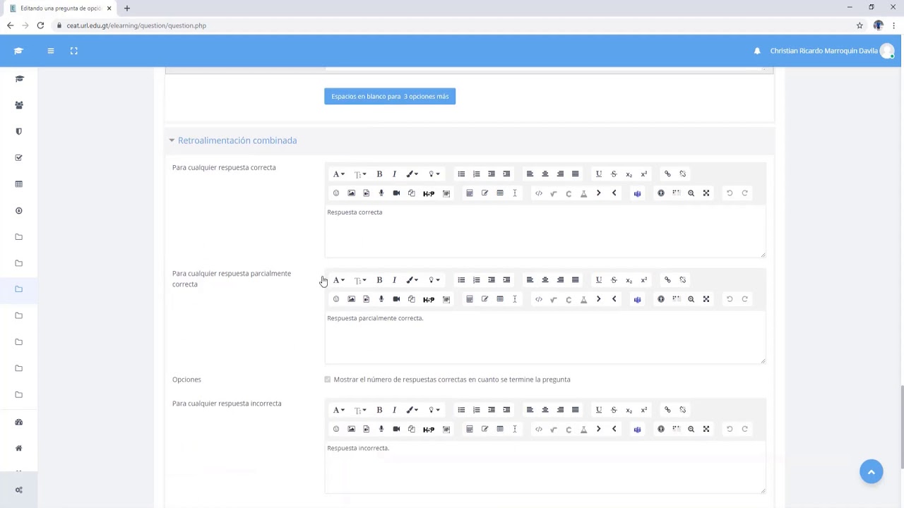 Cuestionario: creación de categorías y bancos de preguntas en Moodle