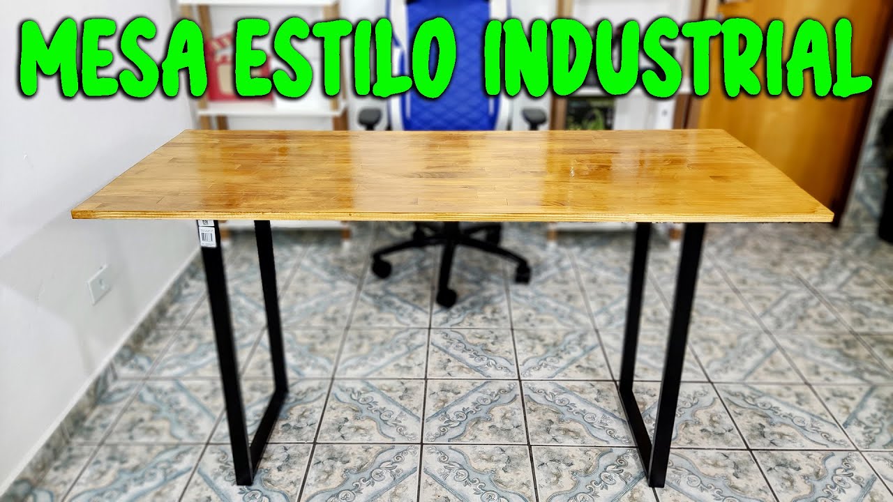 COMO FAZER MESA ESTILO INDUSTRIAL BARATA - MESA P/ ESCRIT&Oacute;RIO E HOME OFFICE