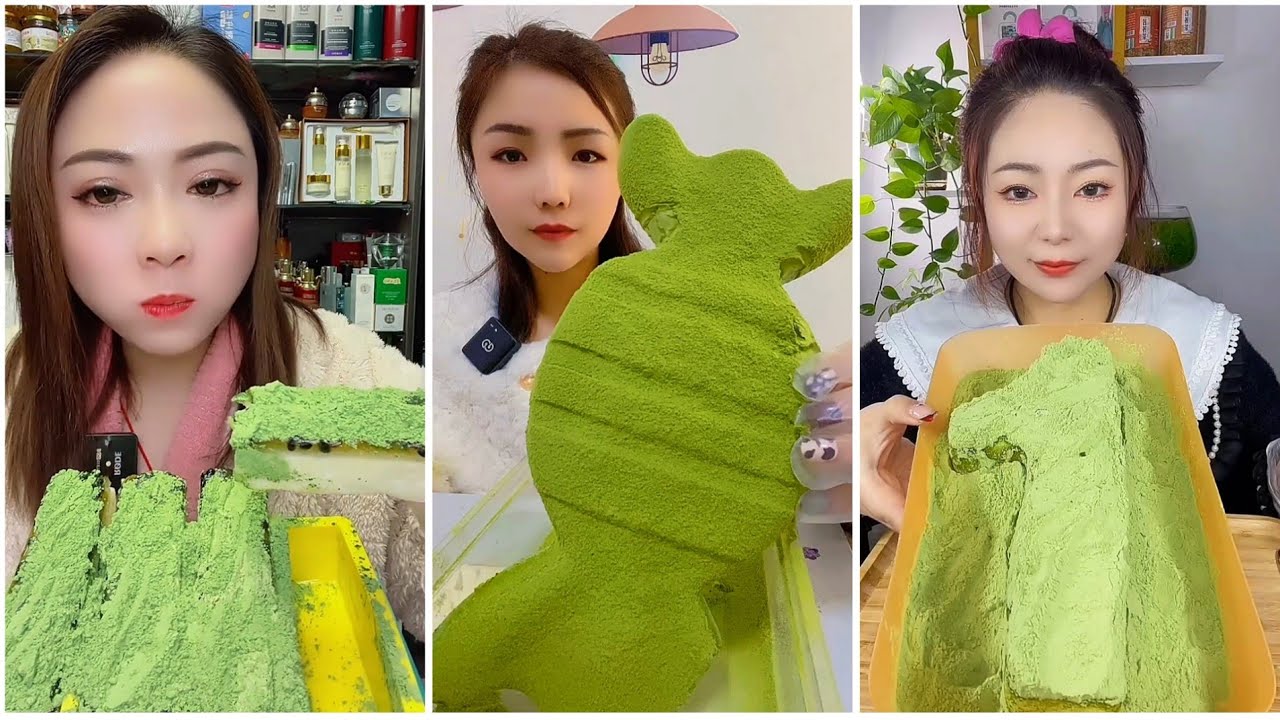 ASMR FOAM ICE EATING | MATCHA ICE EATING | RELAX VIDEO