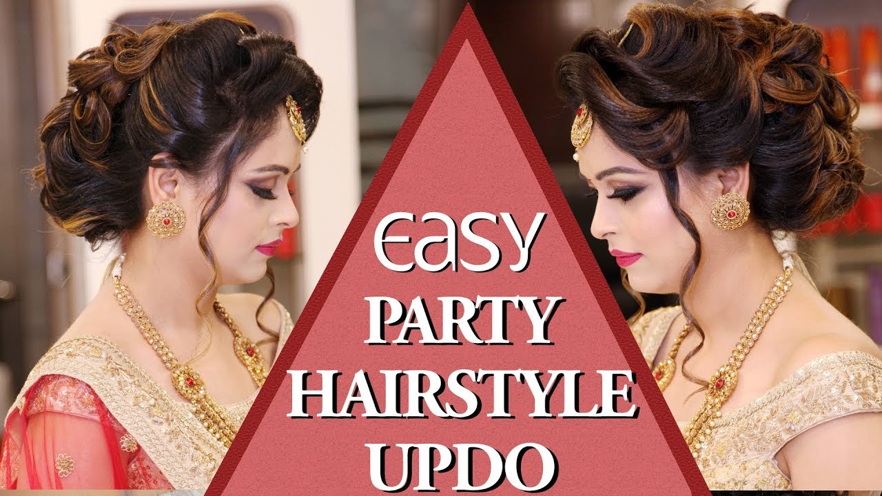 Easy Party Hairstyle BUN With Curls Tutorial Video | Party Hairstyle BUN Updo | Krushhh by Konica