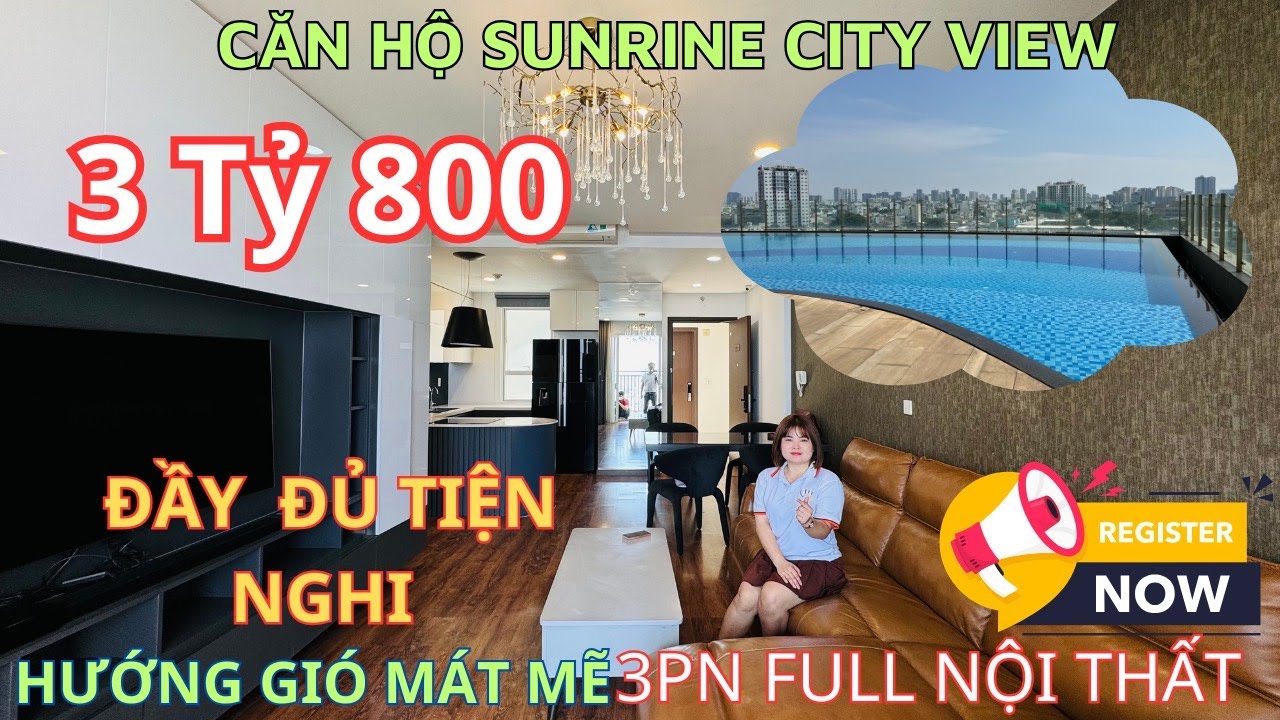 Căn hộ 3PN SUNRISE CITY VIEW nguyễn hữu thọ quận 7 đầy đủ tiện nghi 3 tỏi 800
