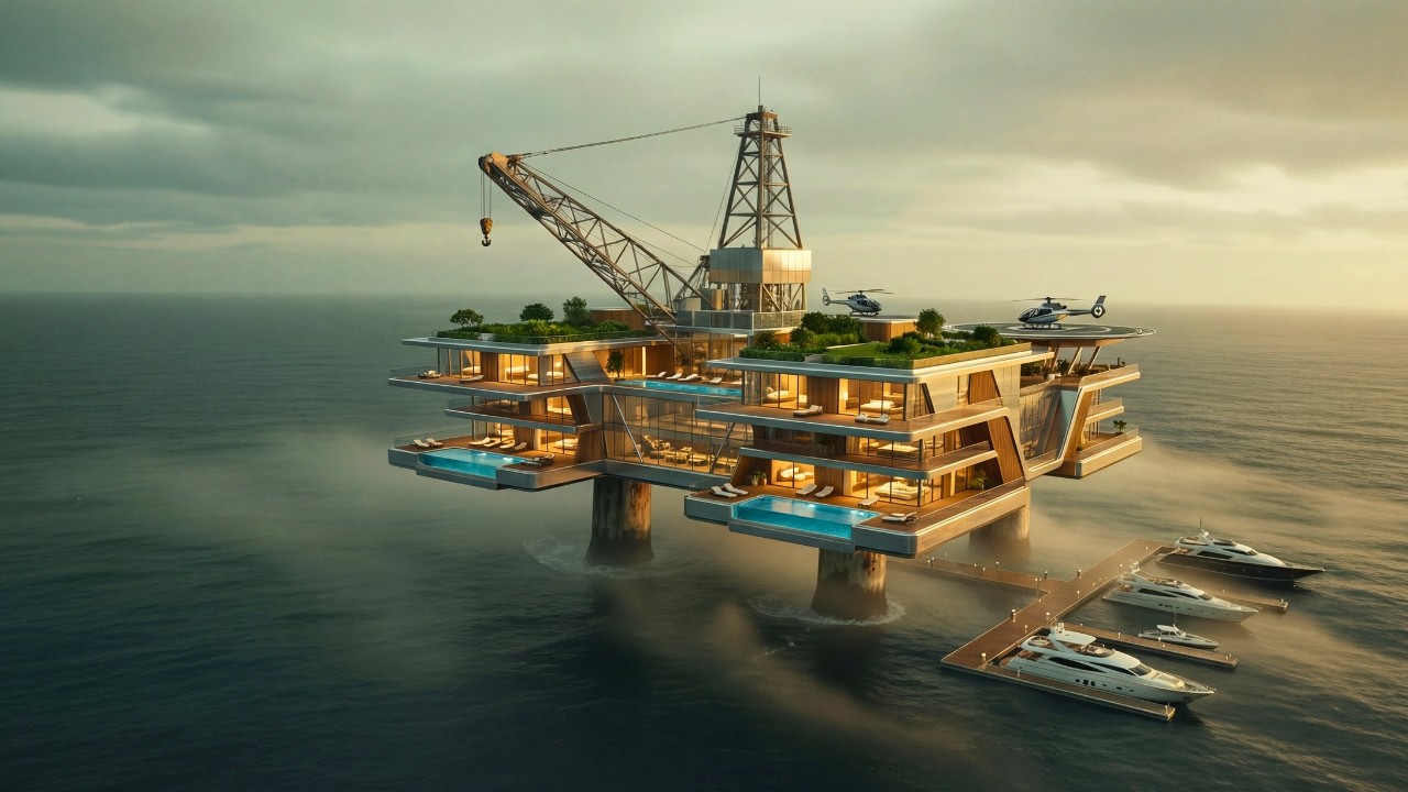 Converting a 1978 Oil Platform into a Modern Luxury Residence ASMR