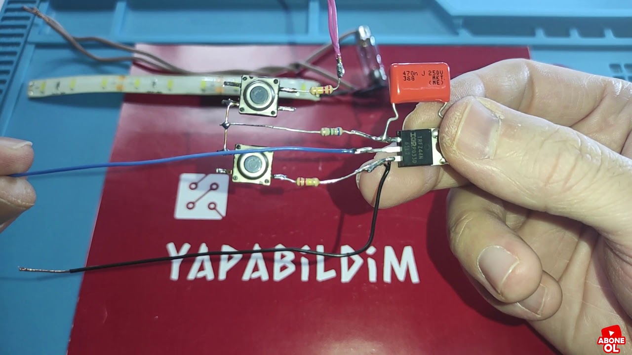 MOSFET VE BUTON İLE VOLTAJ KONTROL DEVRESİ / VOLTAGE CONTROL CIRCUIT WITH MOSFET AND BUTTON