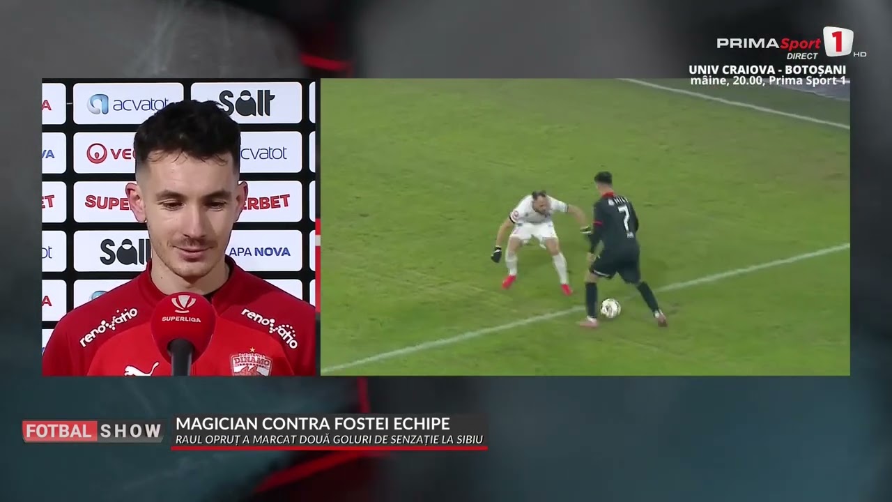 INTERVIU. Opruţ, emoţionat după „dubla” în poarta fostei echipe. Cui i-a dedicat golurile