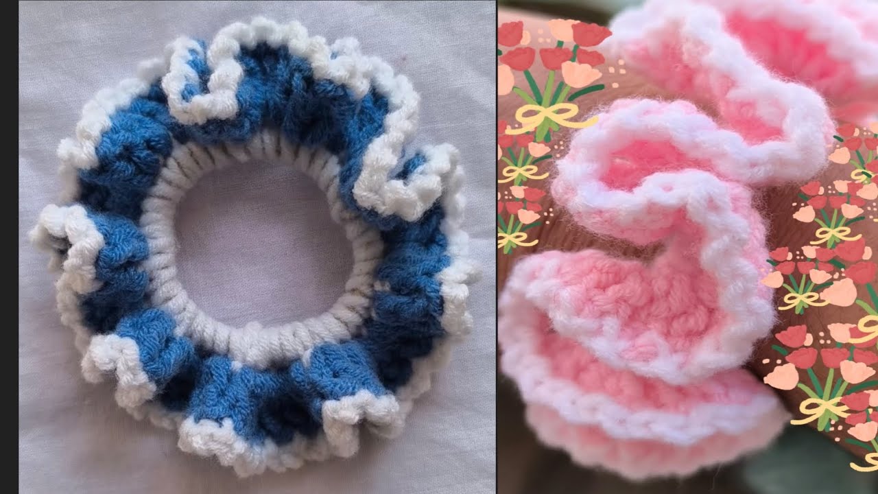 Crochet Scrunchies Tutorial💯❤️Easy Crochet Scrunchies Tutorial for beginners #foryou #crochetgift 