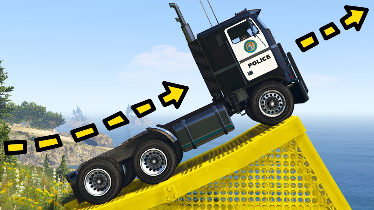 Modded Cars Cliff Jumping - GTA 5 Mods