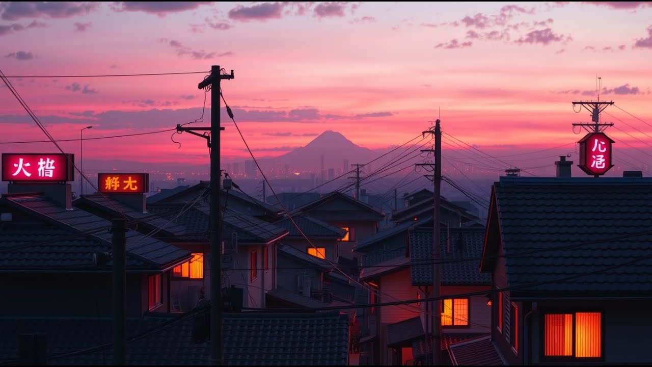 An Ordinary Evening in 90s Japan 🌸 Pink Dusk & Nostalgic Lofi