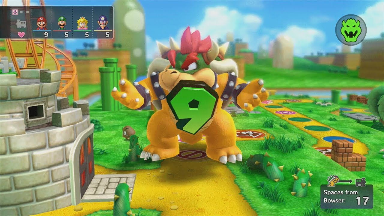 Mario Party 10 - Mario vs Luigi vs Peach vs Waluigi vs Bowser - Mushroom Park