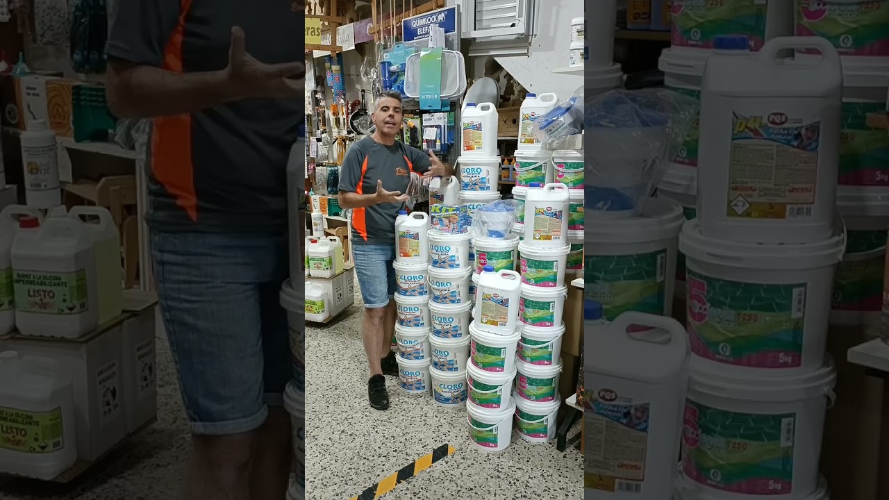 cloro para piscinas, 5 acciones, en grano lento y de choque, para aumentar o disminuir PH.