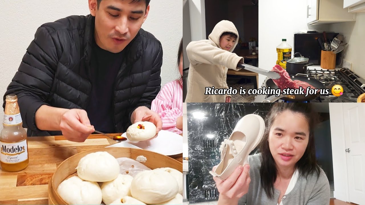 Peruvian husband loves to eat the steam buns with vinegar and chili oil | son cooks | shein haul 