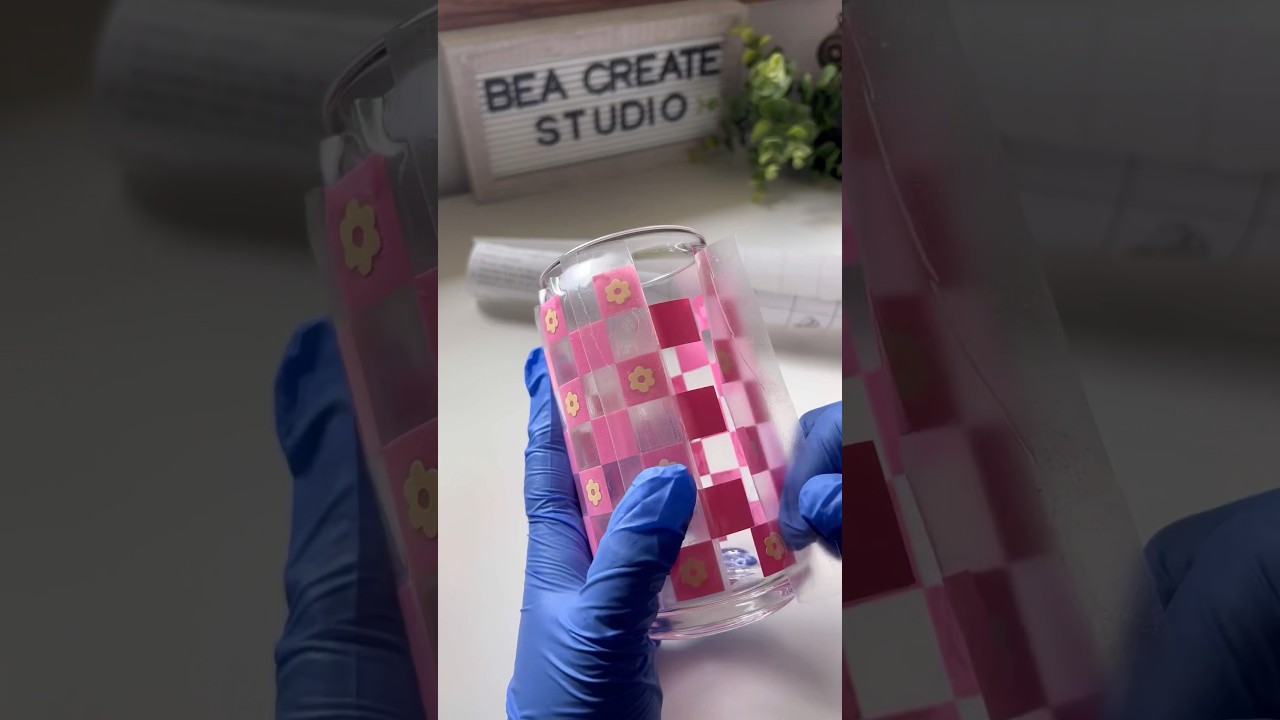 Making Checkered Beer Glass Can | DIY Cups | Summer Project | Small Business | Coffee Cups