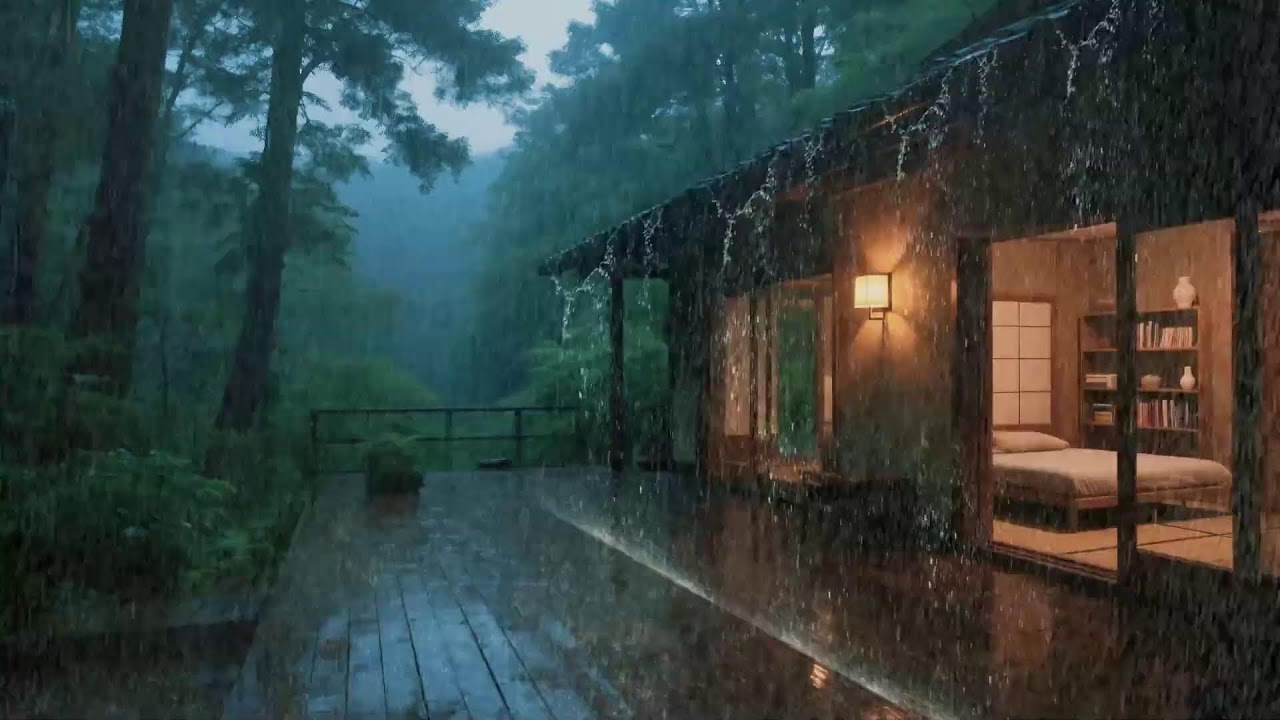 Mental calm – Continuous rain ambience – Rain around house night – Stillness 😌🌧️