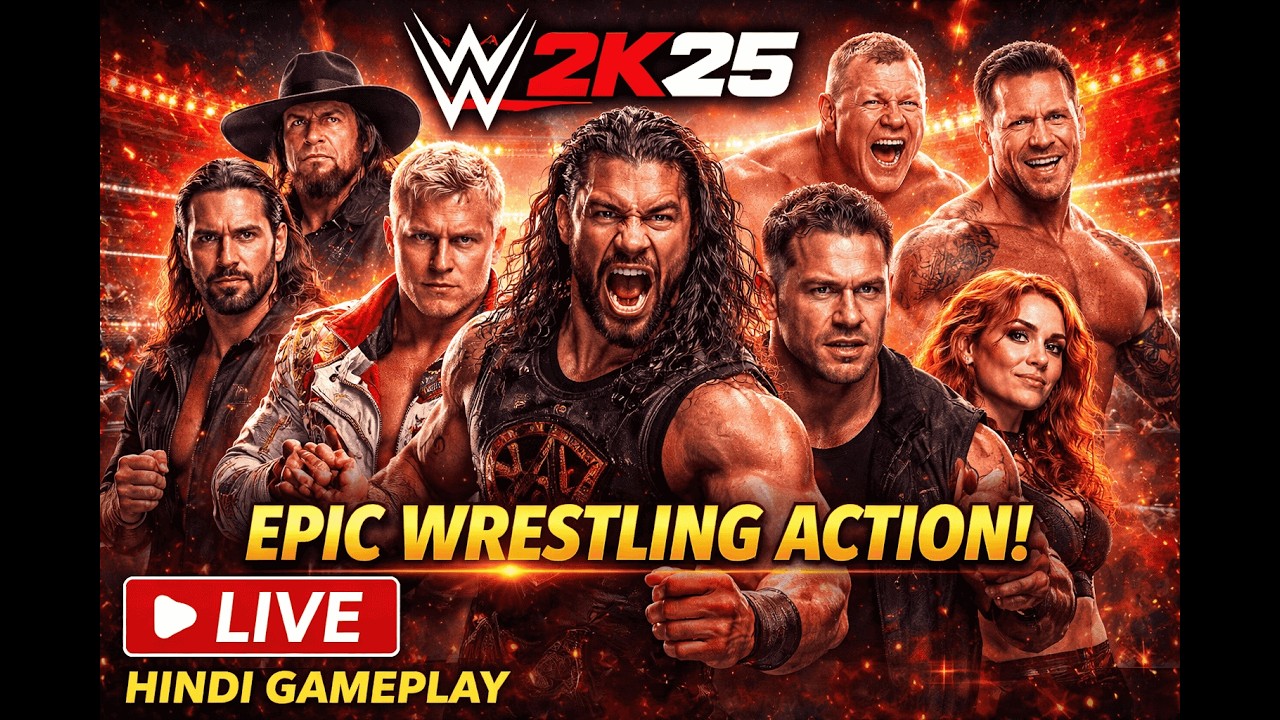 WWE 2K25 LIVE 🔴 Full Action Wrestling Show | Hindi Gameplay