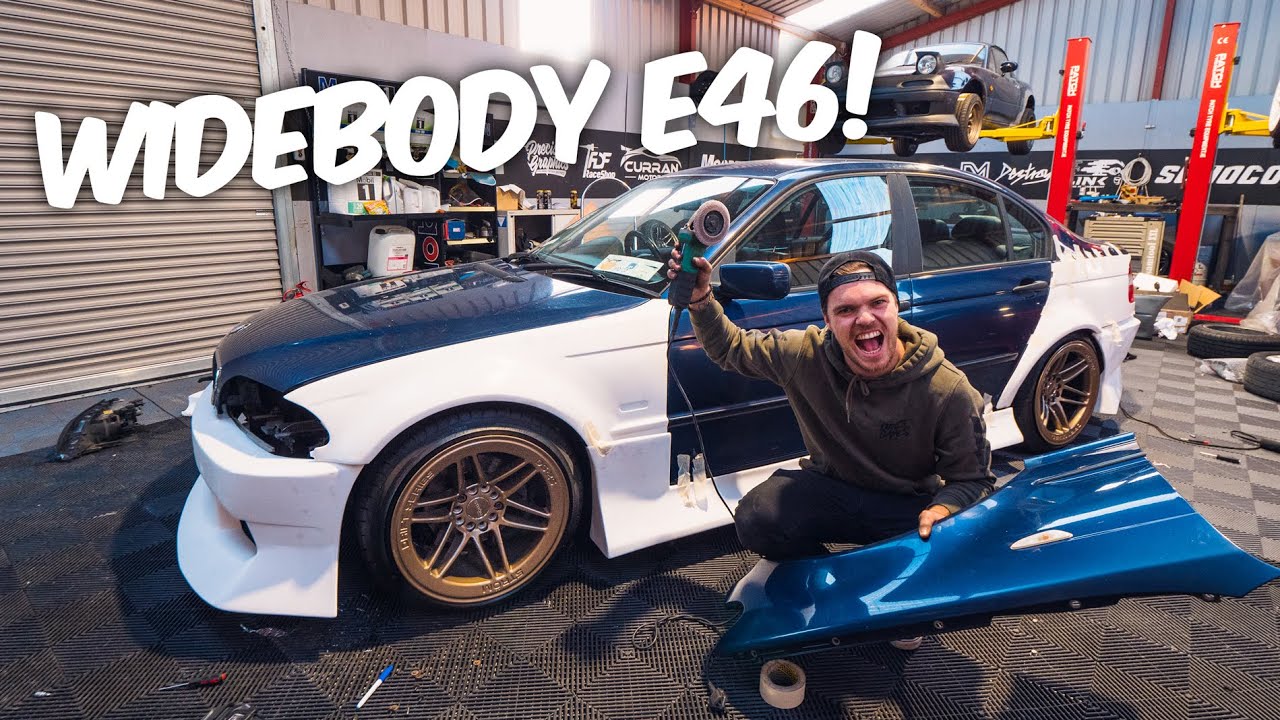 Our budget-build E46 325 gets a FULL WIDEBODY kit fitted!