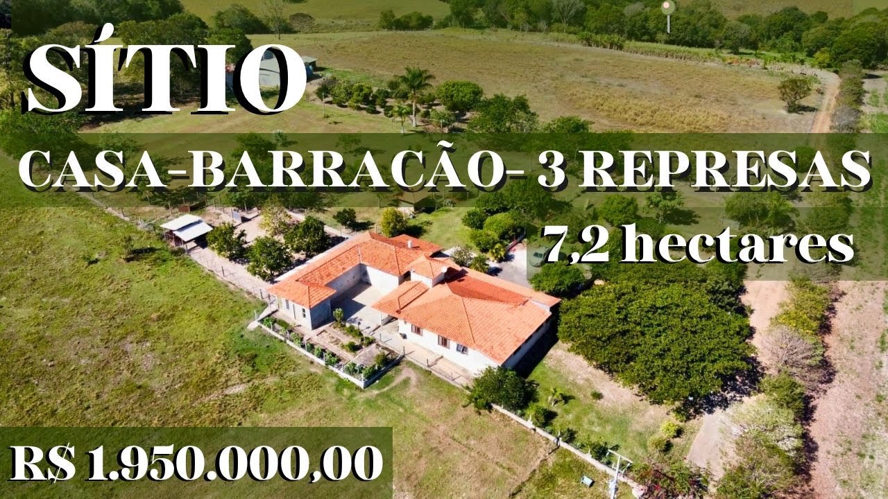 SAP04 - SÍTIO COM 7,2 HECTARES-2 CASA+BARRACÃO+3 REPRESAS- AREA DE PASTAGEM - STO ANT. DA PLATINA-PR