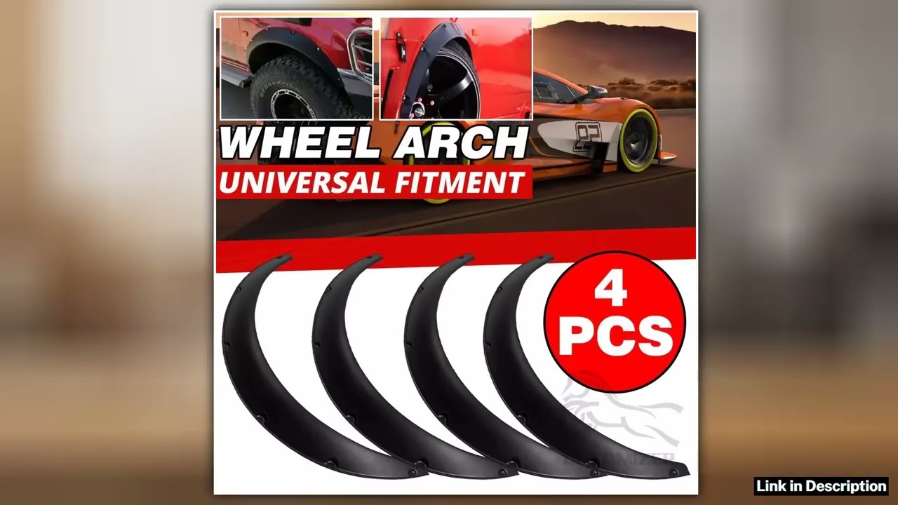 4Pcs 35inch Universal Flexible Car Mudguards Mud Splash Guards Mud Flaps Fender Flares Extra Wide B
