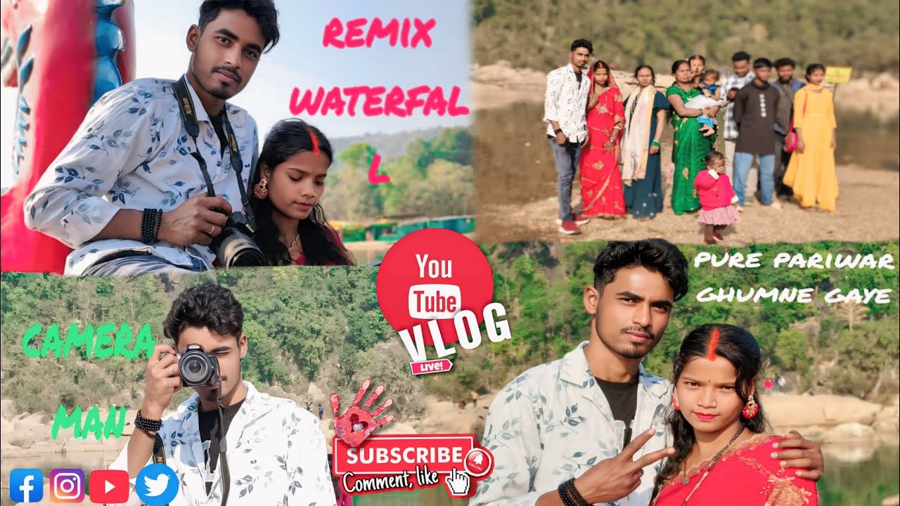 Pure pariwar ghumne gaye remix waterfall #vlogvideo #remixwaterfall #viralvideo #trendingvlog