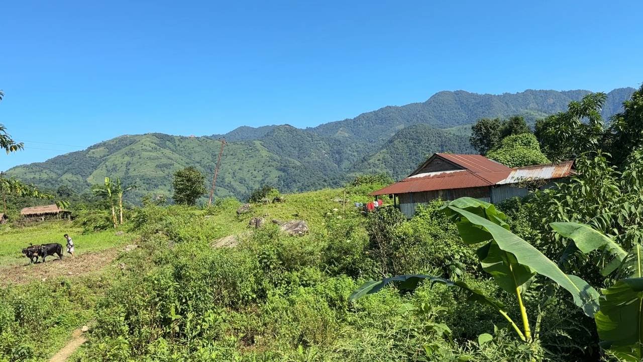 Walking in a Remote Mountain Village—Beautiful Houses in a Remote Area