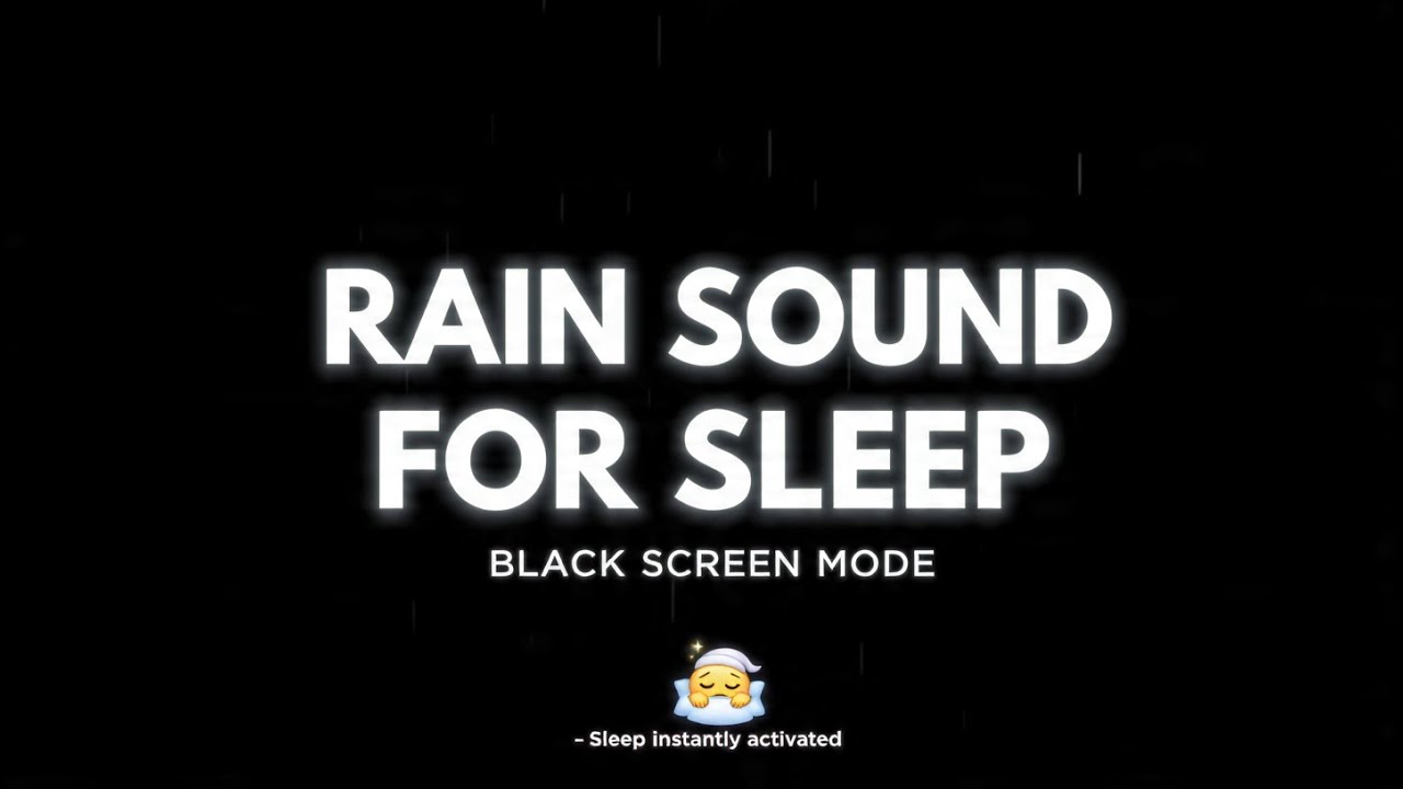 Rain on Roof Sounds for Sleeping - BLACK SCREEN | Dark Screen Rain Sound stream 6