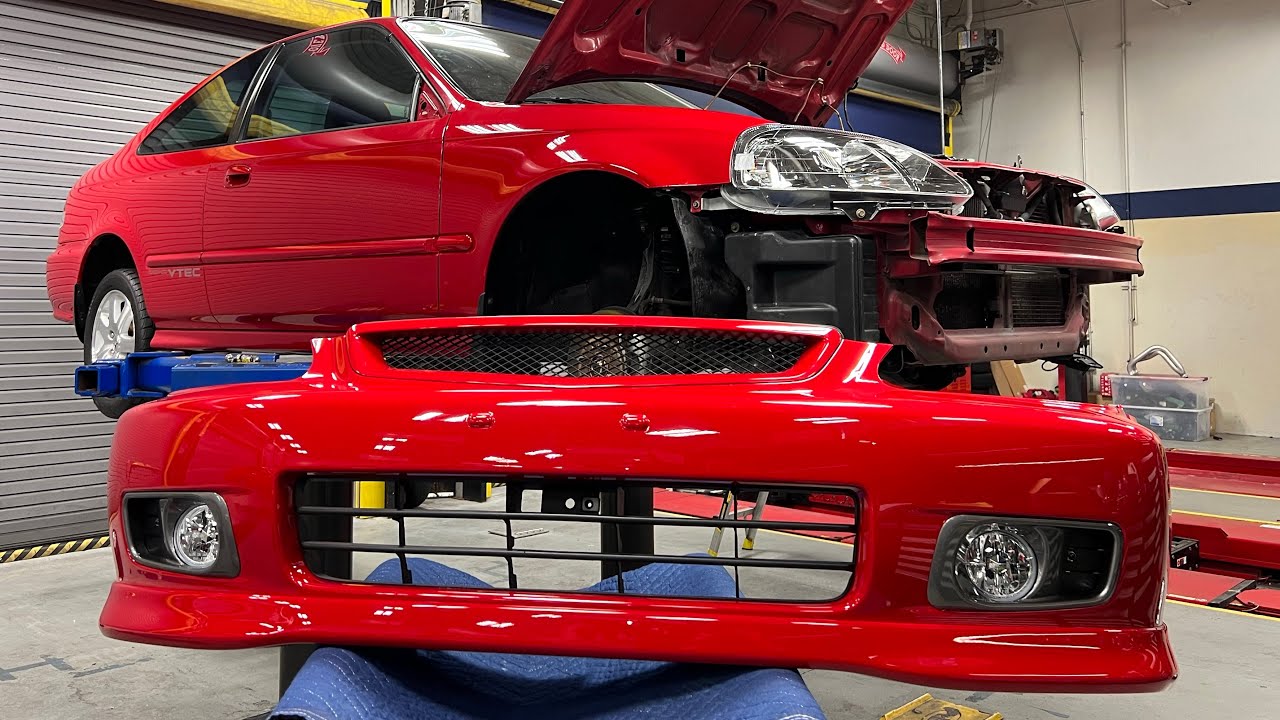 Honda Civic Si EM1 2000 года выпуска — свежая покраска в цвет Milano Red | Установка OEM-аксессуа...
