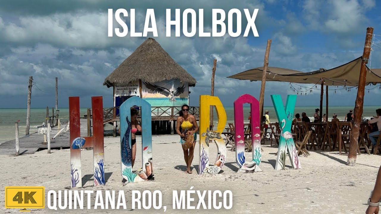🌴☀️Escape to Paradise: 4K Virtual Walking Tour on Isla Holbox, Yucatan, Mexico 🇲🇽/ January 2024