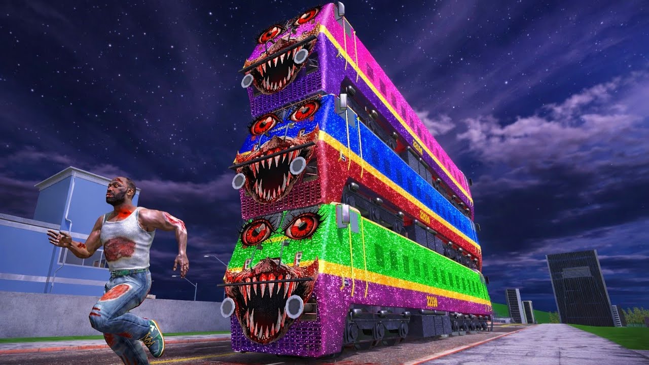 Giant Colouful Triple Train vs Franklin in Indian Bikes Driving 3d