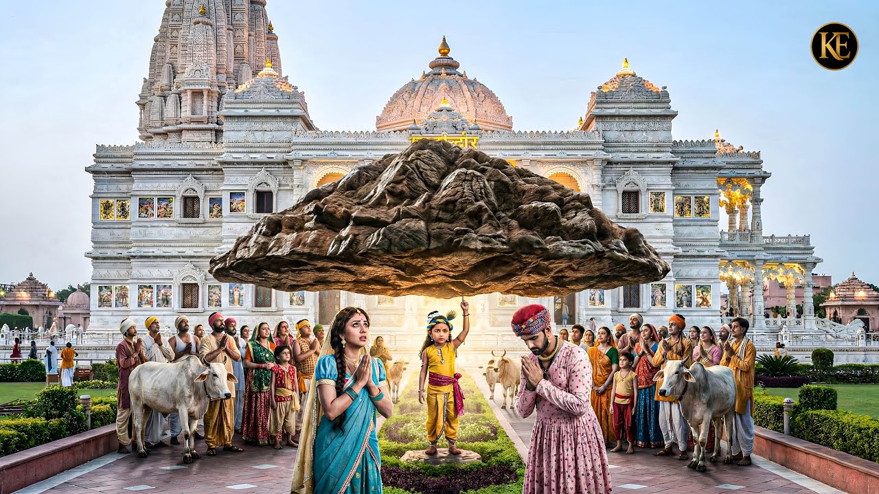नन्हे कान्हा ने उठाया गोवर्धन पर्वत! भक्त रह गए दंग || YMKN || यशोमती मैय्या के नंदलाला