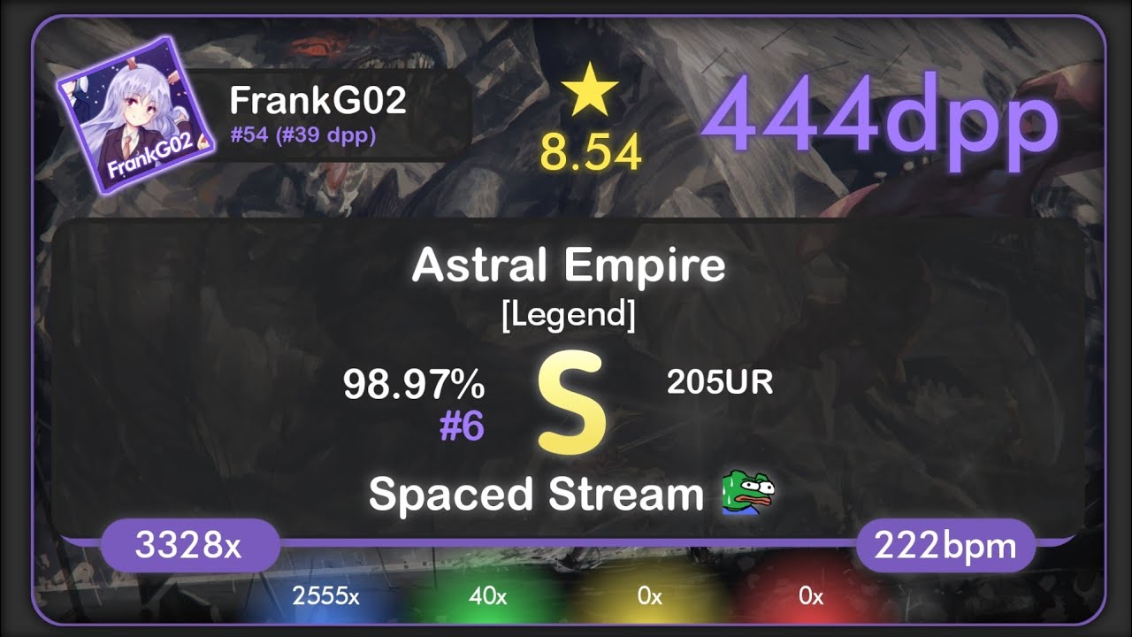 FrankG02🇮🇹 | DragonForce - Astral Empire [Legend] 98.97% {#6 1022pp FC} - o!d