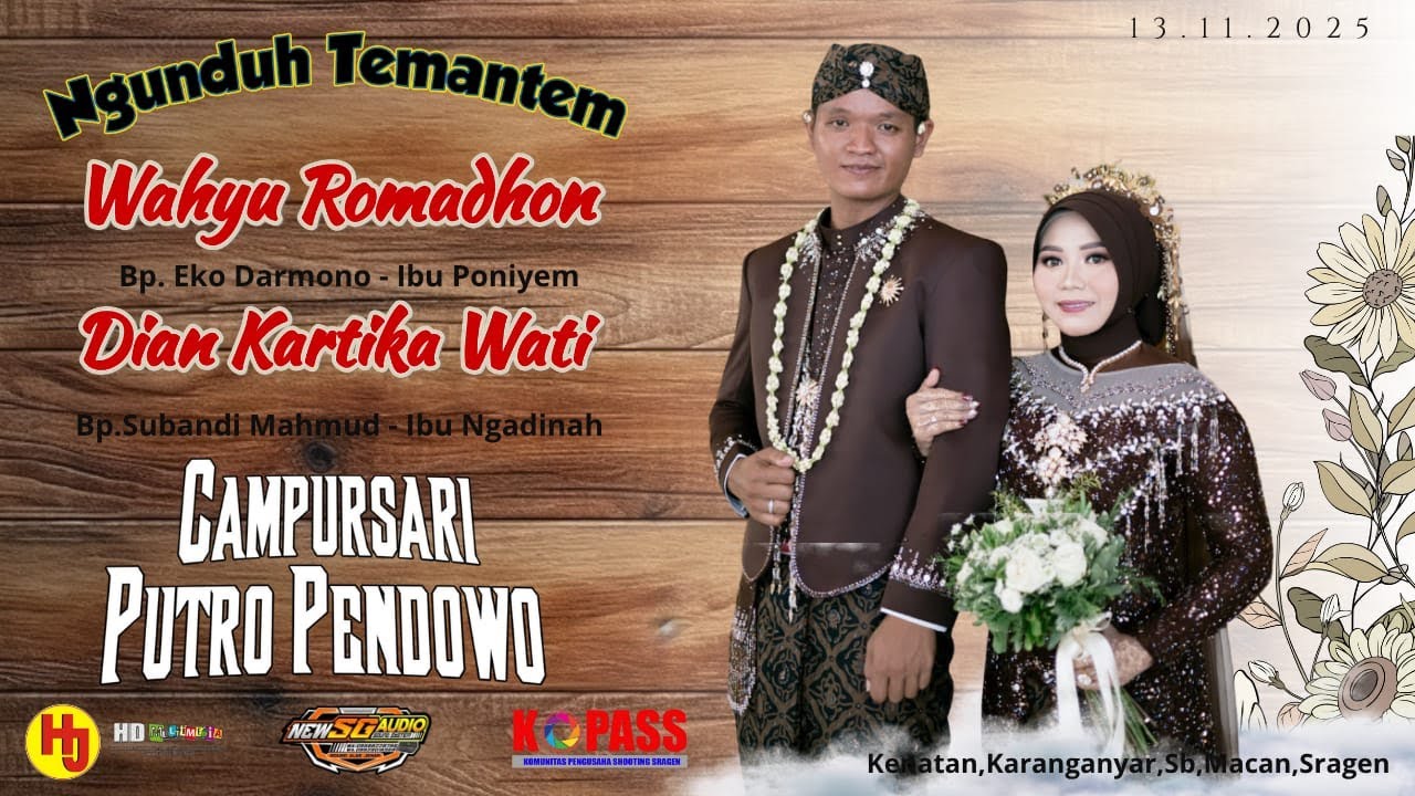Live Ngunduh Temanten Wahyu & Dian // Cs Putro Pendowo // SG Audio // Hanar Jaya Shooting