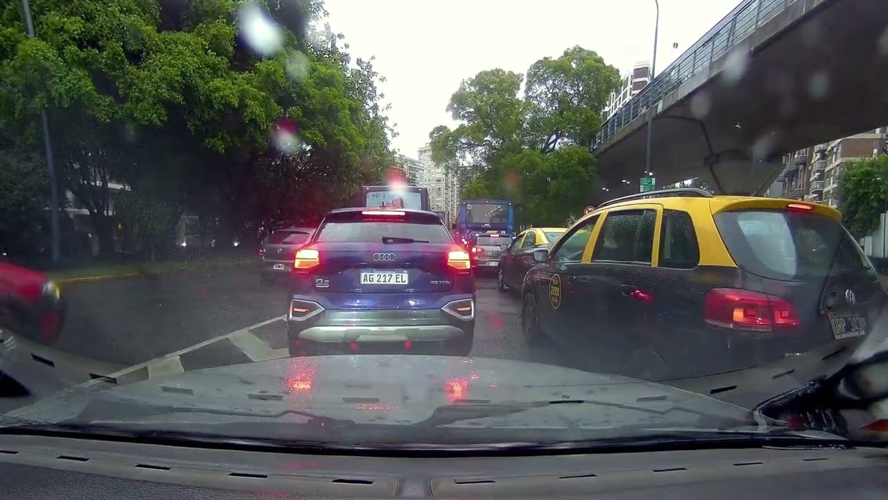 Driving in the rain in Buenos Aires Argentina in 4k - CityTour -  from Palermo to Belgrano