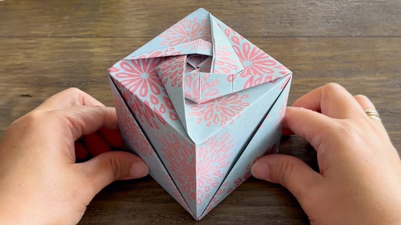 How to Make an Origami Gift Box with Rose Lid &mdash; Easy Step by-Step Tutorial