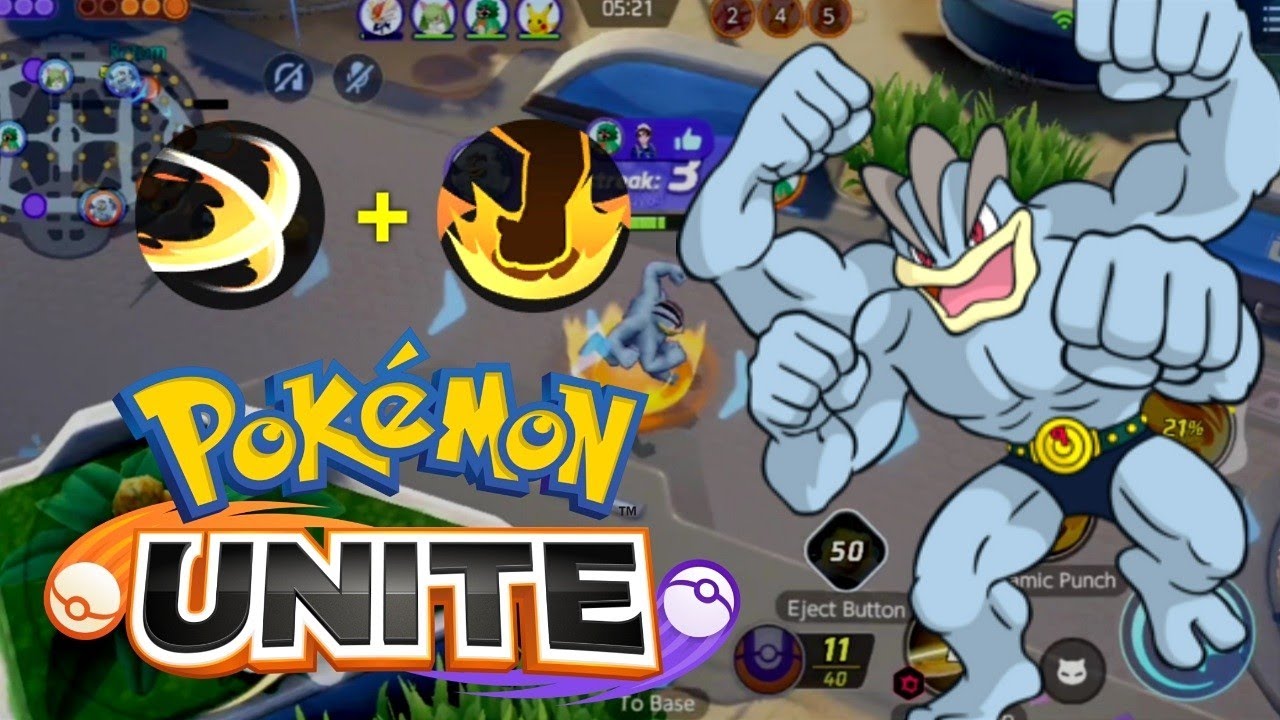 Pokemon Unite Mobile | Machamp (Cross Chop + Dynamic Punch) Gameplay