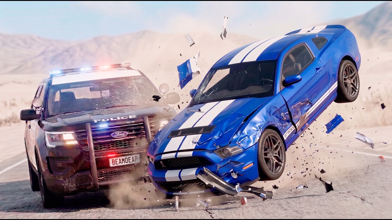 BeamNG Drive Police Chase Crashes BRUTAL Rollovers! 😱 #10