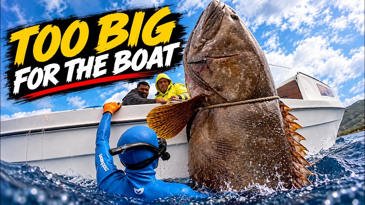 Spearfishing MONSTER GROUPER To Feed Remote Island Village!