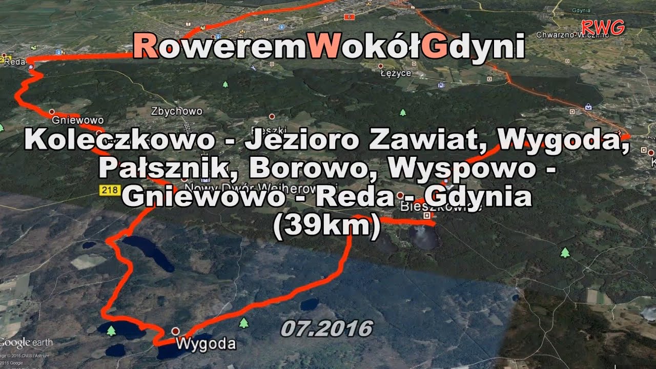 [ROWEREM] Koleczkowo - Jezioro Zawiat, Wygoda, Pałsznik, Borowo, Wyspowo - Gniewowo - Reda (39km)