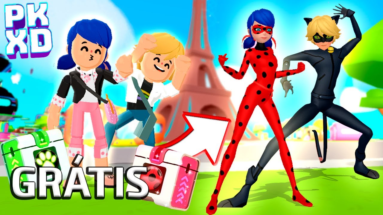 Como CONSEGUIR  LADYBUG e CAT NOIR GRÁTIS no PK XD