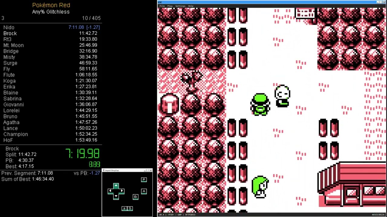 Pokémon Red - Any% Glitchless - 1:53:26