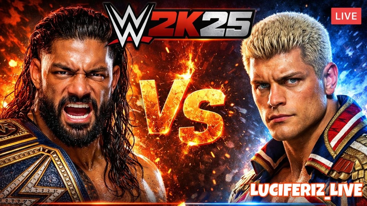 🔴 LIVE WWE 2K25 – Roman Reigns vs Cody Rhodes Full Match (No Commentary)