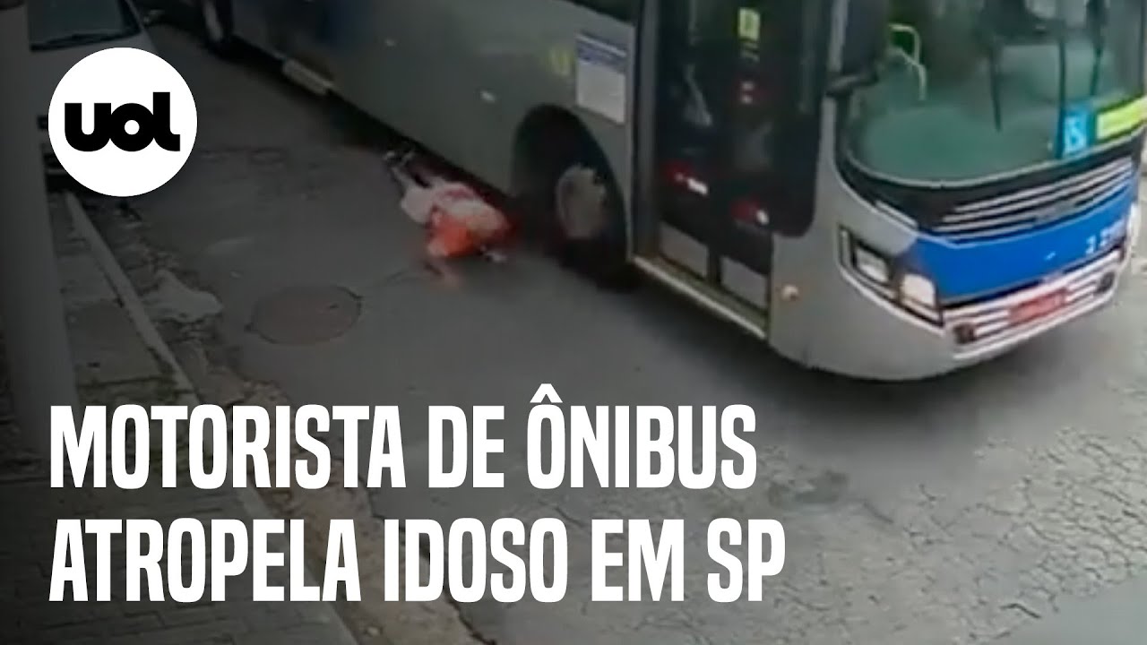 V&iacute;deo mostra motorista de &ocirc;nibus atropelando idoso ap&oacute;s discuss&atilde;o por m&aacute;scara em SP