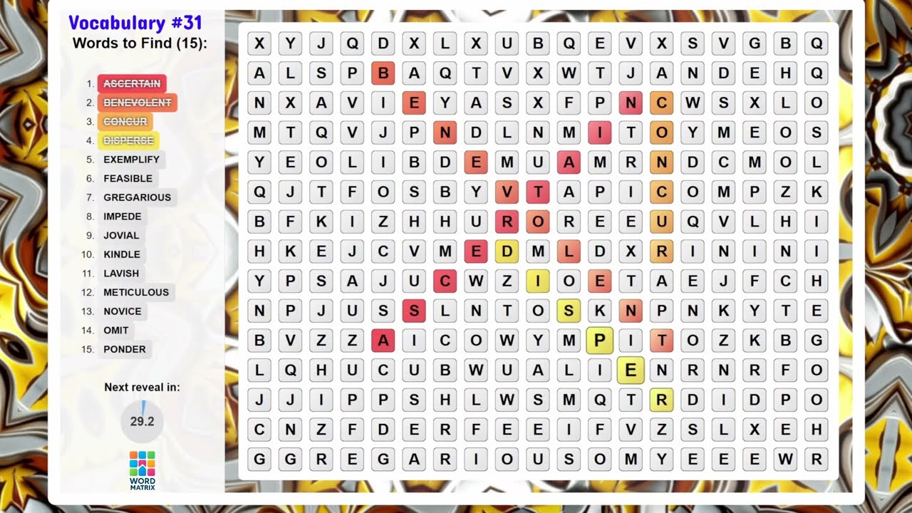Word Search Challenge #31: Can You Find All 15 Before I Do? - Word Matrix