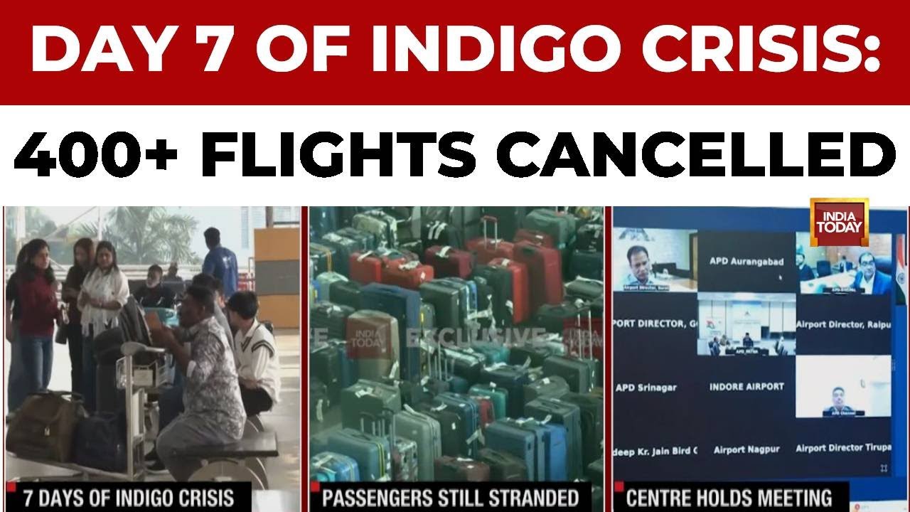 IndiGo Crisis Day 7:  IGI Airport Sees Baggage Pile-up After 400+ Flights Were Cancelled