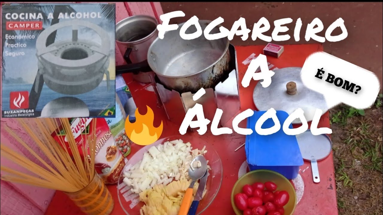 FOGAREIRO a ÁLCOOL - ETANOL | TESTE COMPLETO, É BOM ? para MOTOACAMPAMENTO e etc + RECEITA DE MOLHO